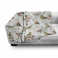 thumbnail image 3 of Animal Soft Flannel Fleece Throw Blanket, Sparrows Birds Leaves Branches Pine Trees Watercolor Image Artwork, Cozy Plush for Indoor and Outdoor Use, 60" x 80", Multicolor, by Ambesonne, 3 of 6