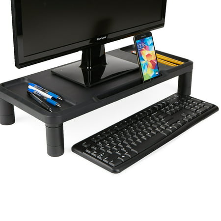 Mind Reader Monitor Stand, Durable Plastic Monitor Riser, for Computer Monitor, Laptop, PC, MacBook,