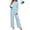 Blue, variant on UVN Fall Womens 2 Piece Pajamas Set Loungewear Long Sleeve Tops and Pants Soft Lounge Sets
