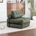 thumbnail image 5 of Pawverly Convertible Folding Sofa Bed Chair, Foldable Sleeper Lounge with Pillow & Back Support, Portable Floor Chair Bed for Living Room, Bedroom, Apartment, Green, 5 of 10