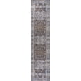 thumbnail image 3 of JONATHAN Y WASHABLE 2 x 8 Runner Rug, Alanya Ornate Medallion - Brown/Light Gray, WSH100C-28, 3 of 10