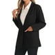 thumbnail image 4 of BLAZERS CASUAL INSPIRADORES CHIC PARA MUJERES, CHAQUETAS DE OFICINA DE MANGA LARGA ABIERTAS, TRAJE DE BLAZER CON 3 BOLSILLOS, TAMAÑO XS, NEGRO, 4 of 6