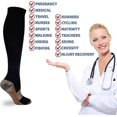 thumbnail image 3 of 7 pares de calcetines de compresión de cobre LIUYMXG para hombres y mujeres altas hasta la RODILLA 20-30 mmHg, 3 of 5