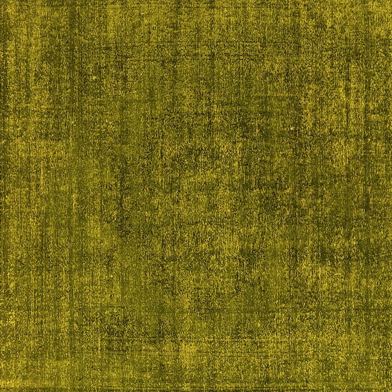 Ahgly Company Indoor Square Oriental Yellow Industrial Area Rugs, 4' Square