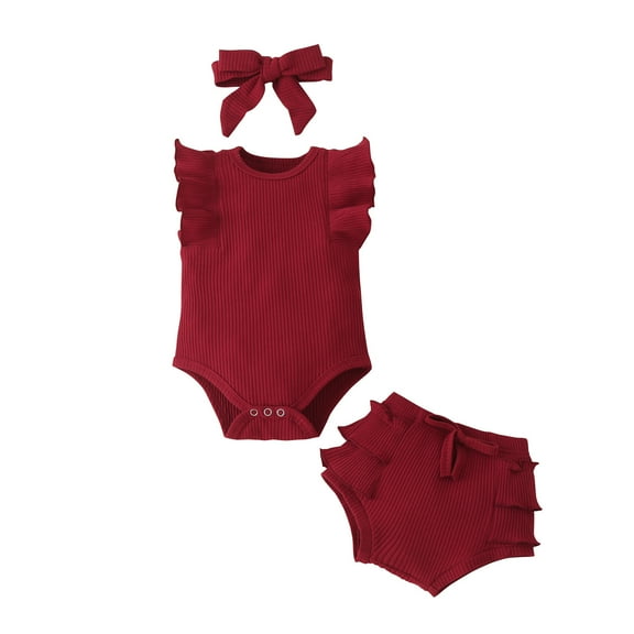 Mercatoo Cute Baby Girl Clothes Baby Girl Clothes Bowknot Hairband 3PCS Clothes Set Girls Blankets