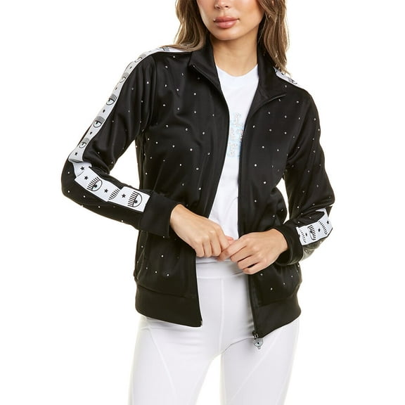 Chiara Ferragni womens 80s Crystal Jacket, XS, Black