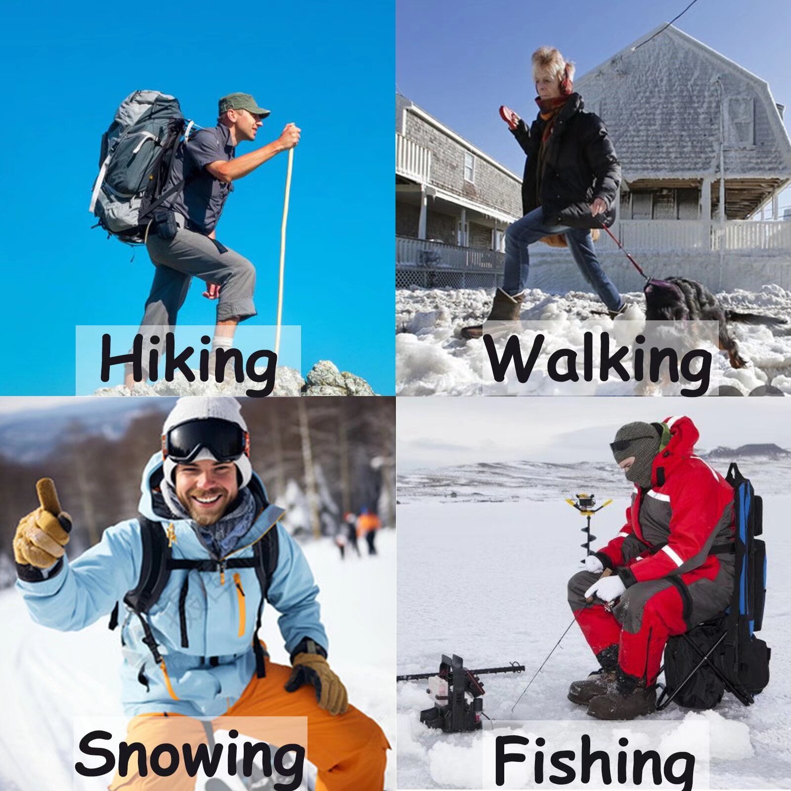 Yunkctuk Hiking Winter Footwear Barefoot Shoes Womens Mens,Snow Boots,Waterproof Wide Toe Box Barefoot Shoes,Warm Fur Lined Ankle Booties Hiking Trekking Trail Climbing Shoes Lace Up Anti-Slip Shoes
