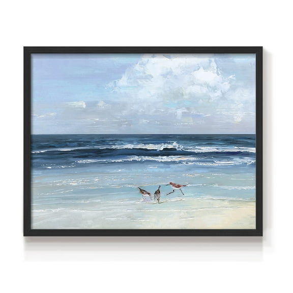 Beach Trio by Sally Swatland - Restickable Framed Giclée Print