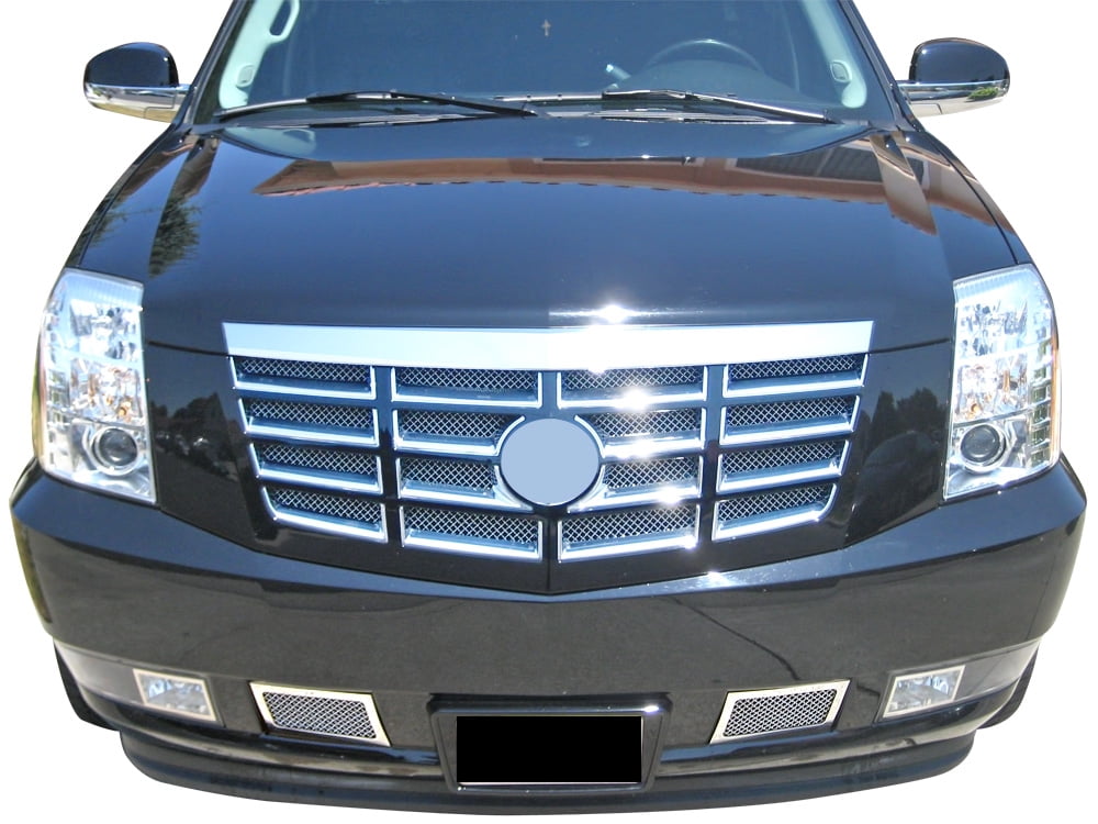 APS Chrome Tow Hook Grille Insert For Cadillac Escalade 2007-2014 – Stainless Steel Mesh, Bolt-On, No Drilling - View #4