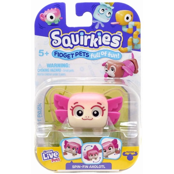 Little Live Pets Squirkies Spin-Fin Axolotl Figure (Pink)