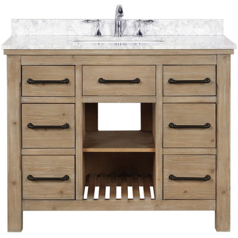 Ari Kitchen Bath Lauren 42 Solid Wood Bathroom Vanity In Weathered Fir Com Ari Kitchen Bath Lauren 42 Solid, 42 Bathroom Vanity Farmhouse Sink