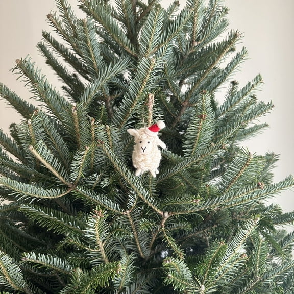 Felt Ornament - Mini Sheep with Christmas Hat