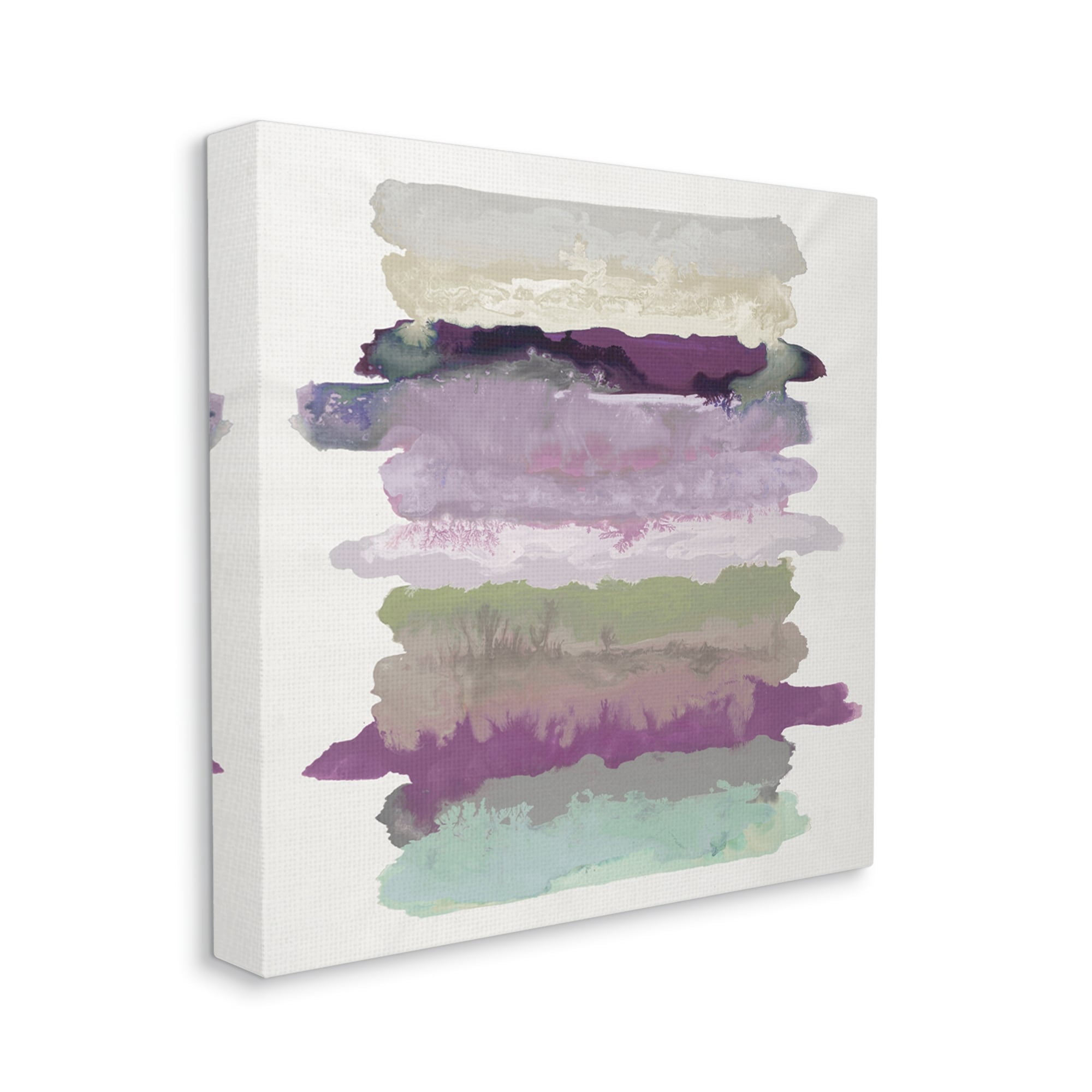 Stupell Industries Abstract Layered Surreal Shapes Purple Green Tones,36 x 36,Designed by Randy Hibberd