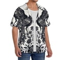 thumbnail image 2 of Fotbe Artistic Black White Peacocks Camisa Estampada de Manga Corta para Hombre, Casual de Verano, Estilo Playero, Sin Arrugas-3X-Large, 2 of 5