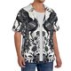 thumbnail image 2 of Fotbe Artistic Black White Peacocks Camisa Estampada de Manga Corta para Hombre, Casual de Verano, Estilo Playero, Sin Arrugas-Medium, 2 of 5
