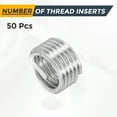 thumbnail image 3 of Uxcell 50pcs Wire Thread Inserts M12 x 1.75 x 1D Metric Helical Threaded Sleeve, 3 of 7