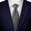 thumbnail image 3 of Jacob Alexander Men's Solid Color Pre-Tied Zipper Neck Tie - Charcoal Gray, 3 of 8