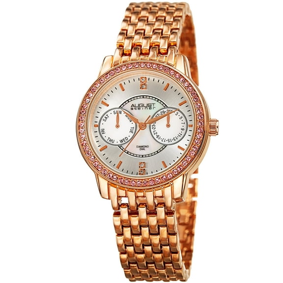 Women's Quartz Multifunction Diamond Rose-Tone Bracelet Watch