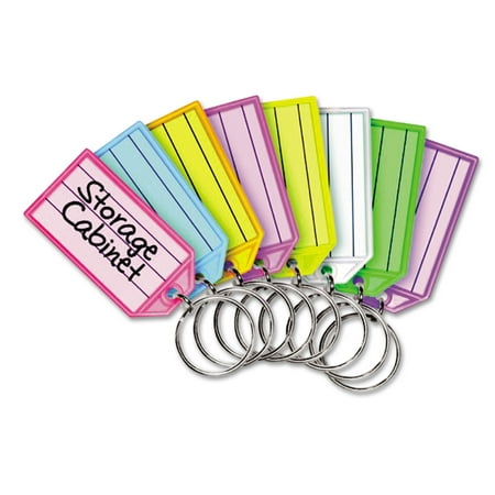 Acrylic Square Key Tag - Replacement Tags for Multi-Color Key Rack, 2 1/4, Square, Assorted Colors, 4/PK