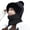 Black, variant on Thickened Plush Knitted Hat with Neck Gaiters Face Cover Cold Weather Protections Pullover Russian Hat for Winter Outdoor
