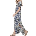 thumbnail image 2 of Vestido a juego con cuello en V, casual, holgado, manga corta, maxi con bolsillo, 2 of 4