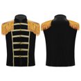 thumbnail image 5 of Aislor Kids Girls Stand Collar Sleeveless Fringe Vest Waistcoat for Stage Performance Black 16, 5 of 7