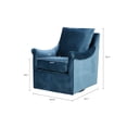 thumbnail image 5 of Living Room 360 Degree Swivel Chair, Blue Velvet Fabric, Solid Wood Construction, High Foam Padding, Curved Arm Design, No Assembly Needed 360-degree Rotating Accent Chair For Room, Upholstered With, 5 of 5