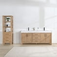 thumbnail image 2 of Leon 72" Double Vanity in Fir Wood Brown with Composite top in Lightning White, 2 of 15