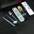 thumbnail image 5 of ACDANC 2026 New Portable Stainless Steel Silverware Flatware Set,Includes Fork Spoon Chopsticks with Case (Purple) for Travel,Picnics,Lunchboxes,Camping,Work,Outdoor Meals,School., 5 of 6
