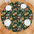 thumbnail image 2 of Stretch-fit floral tablecloth with smooth polyester surface, easy care, fits 44-52 inch diameter round tables, extra large version, 2 of 7