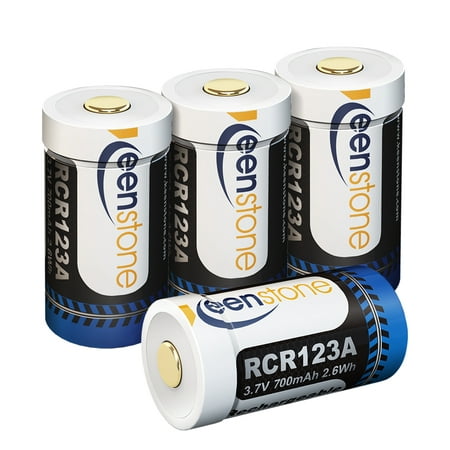 [4pcs]Arlo security camera batteries , 3.7V 700 mAh RCR123A Lithium-Ion Batteries and charger for Arlo Security Camera (VMC3030/3200/3230/3330/3430/3530), UL UN