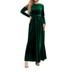 thumbnail image 1 of 1 vestido largo de terciopelo dorado, verde, L, 1 of 7