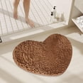 thumbnail image 6 of Heart-Shaped Doormat, Absorbent Skidproof Bathroom Mat, Entrance Foot Mat, for Wedding Ceremony, Bedroom, or Decor, Coffee Brown, 6 of 6