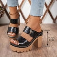 thumbnail image 5 of Pandaie Women's Two Band Platform Sandals Leather Orthopedic Wedge Dressy High Heels Summer Pumps Shoes for Weding Party Prom Size 6-10, 5 of 9