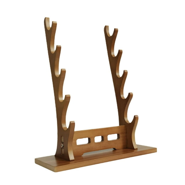 VONKY Support Présentoir Présentoir Support 5 pour Wakizashi Templier Niveau Samouraï Noyer Noyer 5 Niveaux