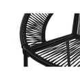 thumbnail image 6 of DecMode Black Plastic Rattan Contemporary Outdoor Chair, 29"W x 23"L x 30"H, featuring a Rounded Seat with Backrest, 6 of 13