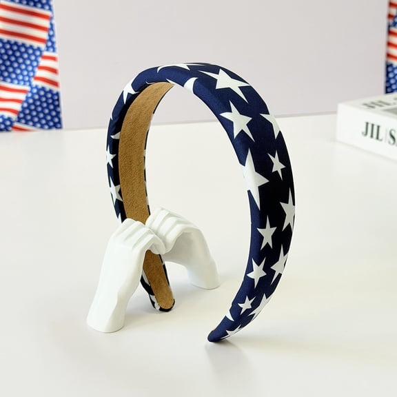 Volra Clearance 4th of July Headbands for Women Non Slip, American Flag Headbands for Women’s Hair 1 inch Wide, Red White and Blue Hair Accessories, Patriotic Head Bands Cute USA Headband, A