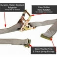 thumbnail image 3 of "4 E Track Ratchet Straps, 2"" x 16' Durable Ratcheting Strap Cargo TieDowns, Heavy Duty Yellow Polyester Tie-Downs, ETrack Spring Fittings, Tie Down Motorcycles, Trailer Loads, by DC Cargo Mall", 3 of 7