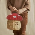 thumbnail image 3 of XINGXIANG Mushroom Basket with Lid,Easter Basket for Kids,Mushroom Storage Basket,Handmade Rattan Basket,Portable Picnic Basket,Woven Shelf Organizer for Doll House,Home Decoration(Red Top), 3 of 6