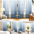 thumbnail image 5 of JIUZHEN Semi Sheer Voile Ombre Curtains Grommet Top Gradient Light Filtering Window Curtains for Living Room Modern Decor, Set of 2 Panels, Denim Blue, 42 x 63 Inches Long, 5 of 7
