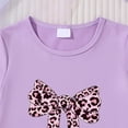 thumbnail image 4 of OYXSER Toddler Girls Summer Outfits 1T 2T 3T 4T 5T T-Shirts Shorts Clothing Set Ribbed Knit Cute Summer Outfits 2 Pieces Shorts Set, Purple 4T, 4 of 7
