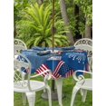 thumbnail image 3 of Outdoor Tablecloth with Umbrella Hole for Patio/Picnic/Party/Camping, 250 Year American Anniversary Flag Waterproof Table Cloth Round Cover Washable, Blue Gnomes Fireworks (Dia 54"), 3 of 9