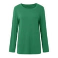 thumbnail image 6 of Women's Long Sleeve Round Neck Side Split Tunic Top - Loose Fit Casual Basic Shirt, 6 of 8