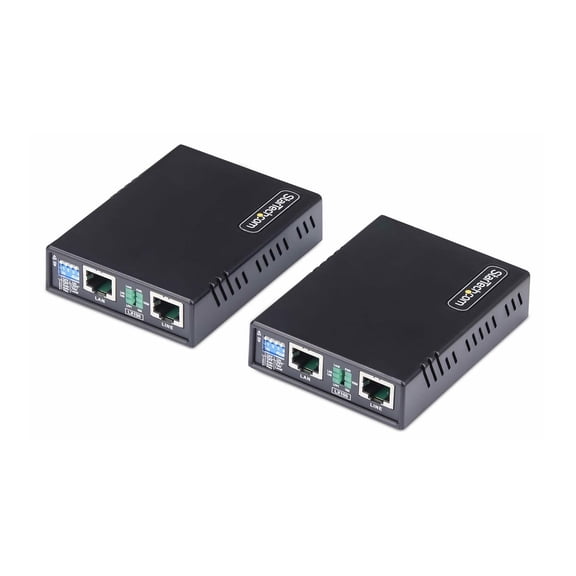 Startech 10/100 Ethernet Extender Kit, Up to 0.5mi (800m), Long-Range LAN Over Single Pair Wire/RJ45 UTP, For Remote IP Camera/WiFi AP - Unmanaged dual-speed (10/100M) RJ45 LAN extender/Ethernet bo...