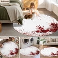 thumbnail image 5 of Round Rugs 5Ft, Halloween Red Blood Round Area Rug Washable Indoor Throw Carpet, Horror Bloody Handprint Soft Non Slip Circle Rug for Cabinet Bathroom Home Decor Aesthetic, 5 of 8