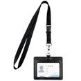 thumbnail image 1 of Porte-badge Ajustable Premium Durable, Fenêtre d'Identification Transparente pour Reconnaissance Instantanée, Port Confortable avec Lanière en Nylon Durable Noir, 1 of 5