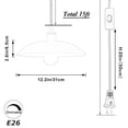 thumbnail image 4 of FSLiving No Wiring Needed Smart Group Control, Stepless Dimming Swag Pendant Light, Industrial Pulley Design 15ft Plug-in Cord with Wheel White Cupola Shape for Sloped Ceiling (Matte Black) - 1 Light, 4 of 9