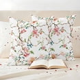 thumbnail image 3 of Pink Green Botanical Outdoor Waterproof Pillow Covers, Summer Watercolor Branch Flower Decorative Square Throw Pillowcase Sofa Cushion Sham for Patio/Couch/Chair, 20"x20" 2 Pack, 3 of 8