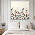thumbnail image 4 of Teal Brown Botanical Wall Art Painting on Canvas, Pastoral Fall Leaf Canvas Art Home Prints Wall Art Framed Modern Artwork for Living Room Bedroom Wall Decor 12x12in, 4 of 9