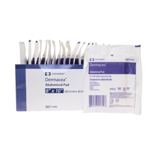 Covidien Dermacea Sterile Abdominal Pads 8 Inx10 In 18/Box